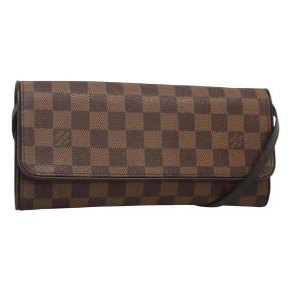 LOUIS VUITTON Damier Ebene Pochette Twin GM Shoulder Bag Spo N51851 - Picture 1 of 16
